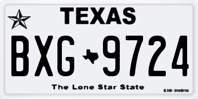 TX license plate BXG9724