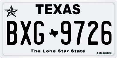 TX license plate BXG9726