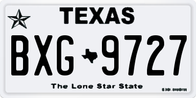 TX license plate BXG9727