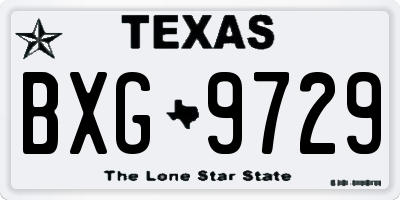 TX license plate BXG9729