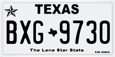 TX license plate BXG9730