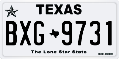 TX license plate BXG9731