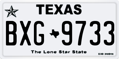 TX license plate BXG9733