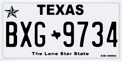 TX license plate BXG9734