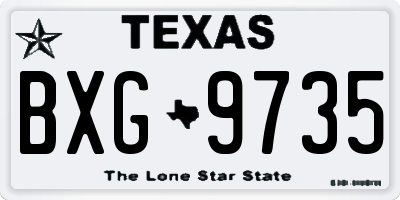 TX license plate BXG9735