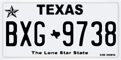 TX license plate BXG9738