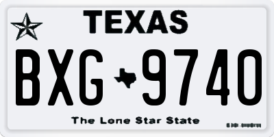 TX license plate BXG9740