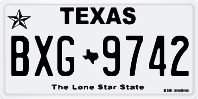 TX license plate BXG9742