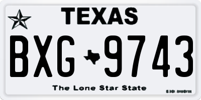 TX license plate BXG9743