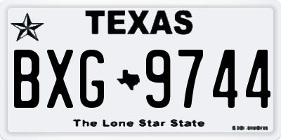 TX license plate BXG9744