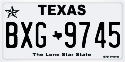 TX license plate BXG9745