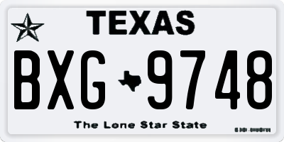 TX license plate BXG9748