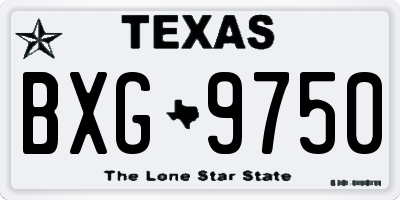 TX license plate BXG9750