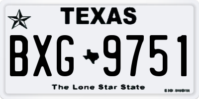 TX license plate BXG9751