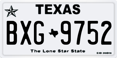 TX license plate BXG9752