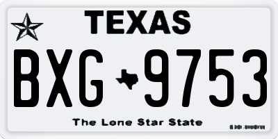 TX license plate BXG9753