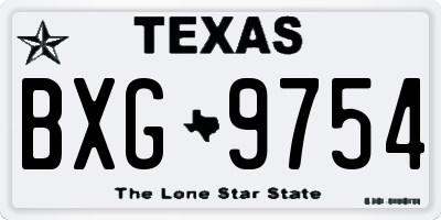 TX license plate BXG9754