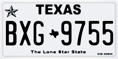 TX license plate BXG9755
