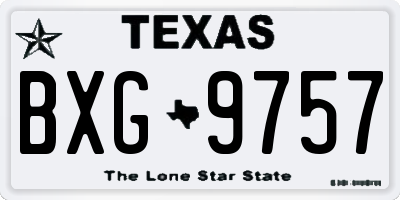 TX license plate BXG9757