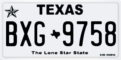 TX license plate BXG9758