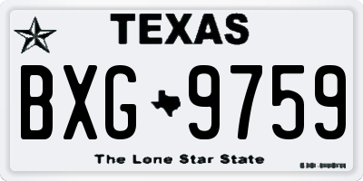 TX license plate BXG9759