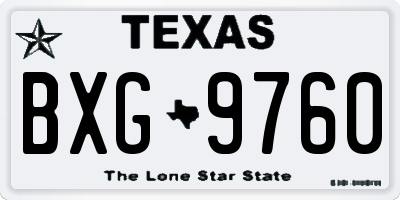 TX license plate BXG9760