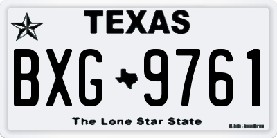 TX license plate BXG9761