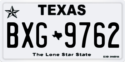 TX license plate BXG9762