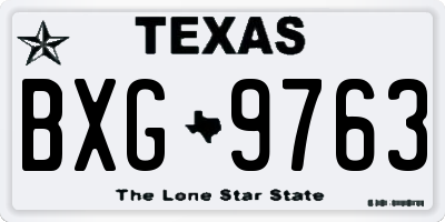 TX license plate BXG9763