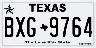 TX license plate BXG9764