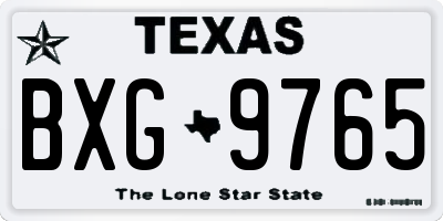TX license plate BXG9765