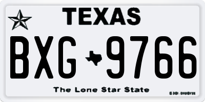 TX license plate BXG9766