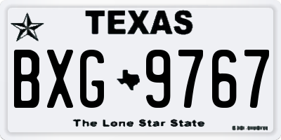 TX license plate BXG9767