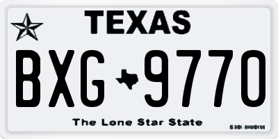 TX license plate BXG9770