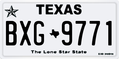 TX license plate BXG9771