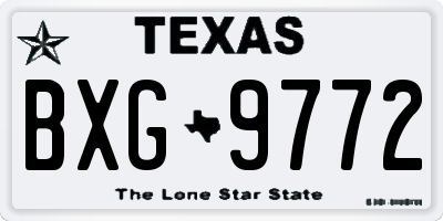 TX license plate BXG9772