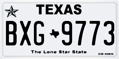 TX license plate BXG9773
