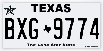TX license plate BXG9774