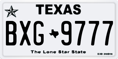 TX license plate BXG9777
