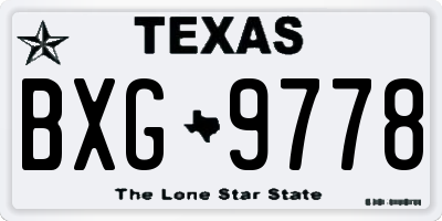TX license plate BXG9778