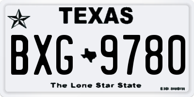 TX license plate BXG9780