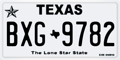 TX license plate BXG9782