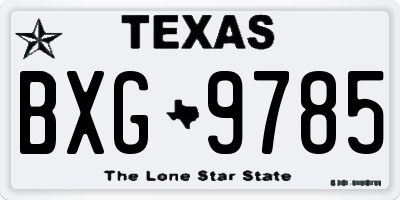 TX license plate BXG9785