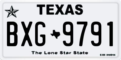 TX license plate BXG9791