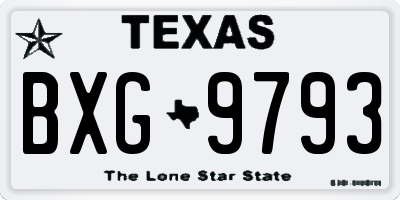 TX license plate BXG9793