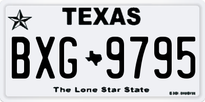 TX license plate BXG9795