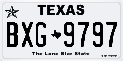 TX license plate BXG9797