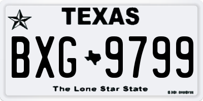 TX license plate BXG9799