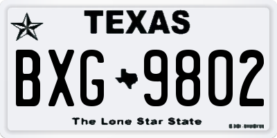 TX license plate BXG9802