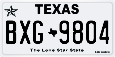 TX license plate BXG9804